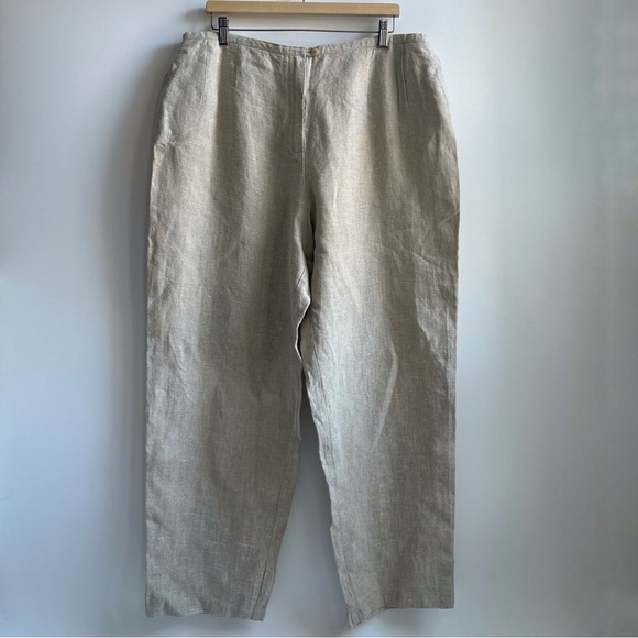 Harve Benard 100%Linen Pants Neutral Cream Size - Picture 16 of 17